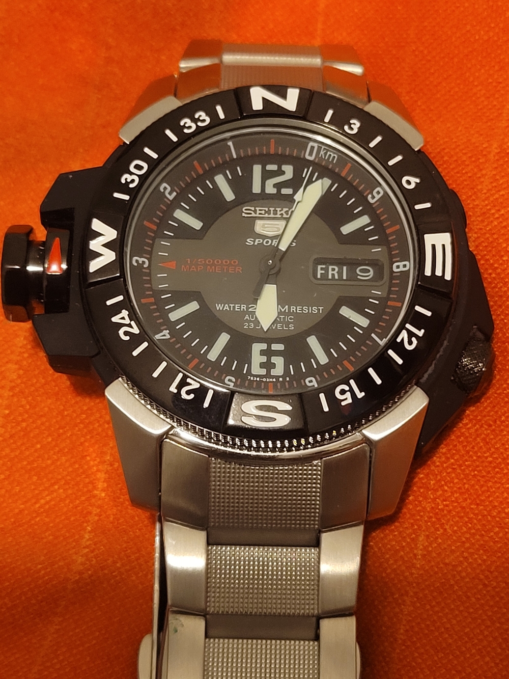 New W/Tags Seiko 5 Sports SKZ229 Map Meter Automatic Watch 200mtrs Divecore Chic - Picture 2 of 12